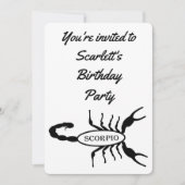 Invitation Scorpio Black Scorpion Star Sign Custom Anniversai (Devant)