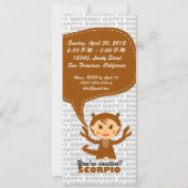 Invitation Scorpio fête d'anniversaire (Dos)
