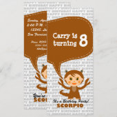 Invitation Scorpio fête d'anniversaire (Devant / Derrière)
