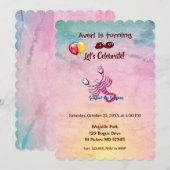 Invitation Scorpio rose (23 octobre - 21 novembre) Anniversai (Devant / Derrière)