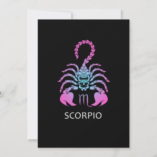Invitation Scorpio SIGNE Zodiaque Scorpio Cadeau Anniversaire (Devant)
