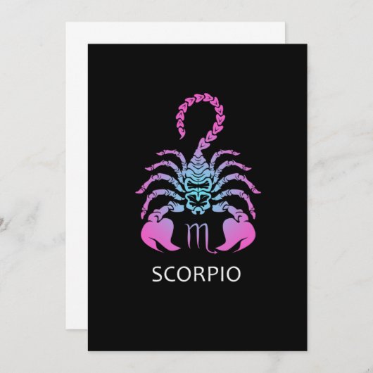 Invitation Scorpio SIGNE Zodiaque Scorpio Cadeau Anniversaire (Devant / Derrière)