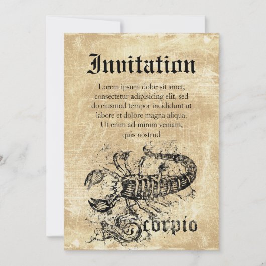 Invitation Scorpio Vintage (Devant)