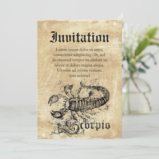 Invitation Scorpio Vintage (Debout devant)