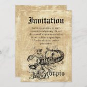 Invitation Scorpio Vintage (Devant / Derrière)