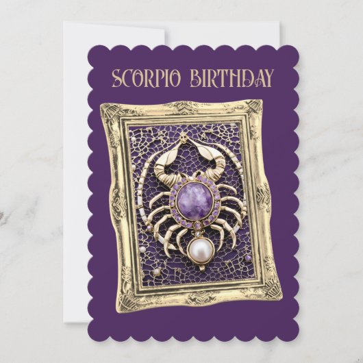 Invitation Scorpio Zodiac A Purple Gem (Devant)