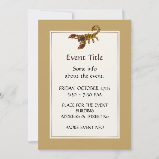 Invitation Scorpion de noeud celtique (Dos)