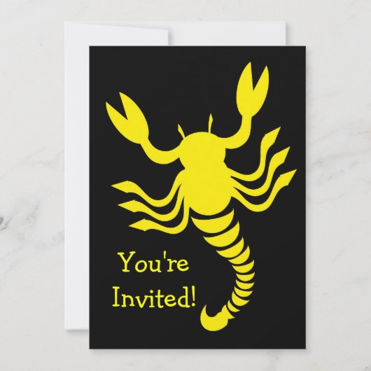 Invitation Scorpion Jaune N'Importe Quelle Occasion (Devant)