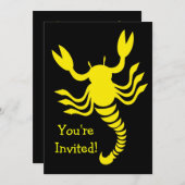 Invitation Scorpion Jaune N'Importe Quelle Occasion (Devant / Derrière)