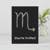 Invitation Scorpion. Signe d'astrologie de zodiaque. Noir (Debout devant)