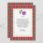 Invitation Scotch Clan Tartan Mariage Poème Merci Photo (Devant / Derrière)
