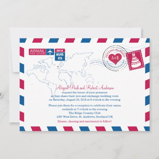 Invitation Scotland Airmail| Mariage (Devant)