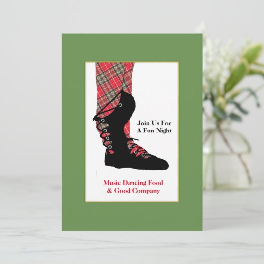Invitation Scottish Dancing Feed Tartan Peraonalized Party (Debout devant)