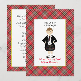 Invitation Scottish Tartan Clan Plaid Personnalisé Party