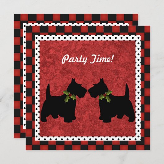 Invitation Scottish Terrier Christmas Fun Scottie Dog Custom (Devant / Derrière)