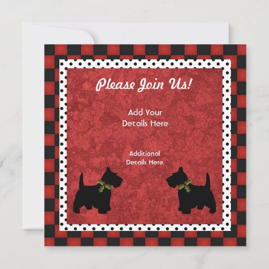 Invitation Scottish Terrier Christmas Fun Scottie Dog Custom (Dos)