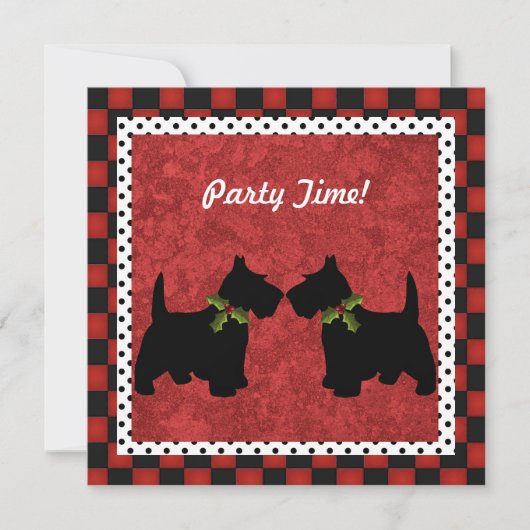 Invitation Scottish Terrier Christmas Fun Scottie Dog Custom (Devant)