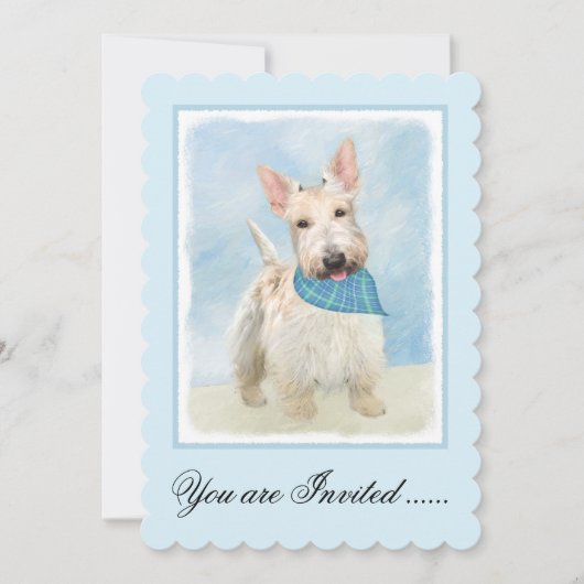 Invitation Scottish Terrier Wheaten Dog Painting Art original (Devant)