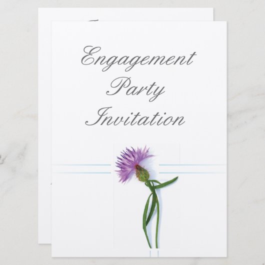 Invitation Scottish Thistle, Celtic Engagement Party (Devant / Derrière)