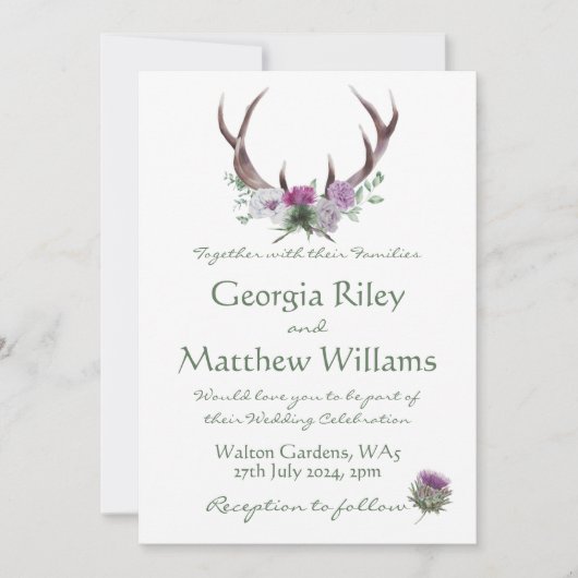 Invitation Scottish Tweed Invite (Devant)