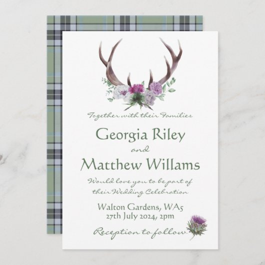 Invitation Scottish Tweed Invite (Devant / Derrière)