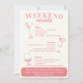 Invitation Scottsdale Bachelorette Social Cocktail Itinéraire (Dos)