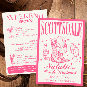 Invitation Scottsdale Bachelorette Social Cocktail Itinéraire