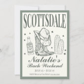 Invitation Scottsdale Bachelorette Social Cocktail Itinéraire (Devant)