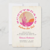 Invitation Scottsdale Retro Vintage Pink Orange Bachelorette (Devant)