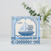 Invitation Scrapbook Bateau à voile Nautique Anniversaire (Debout devant)