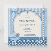 Invitation Scrapbook Bateau à voile Nautique Anniversaire (Dos)