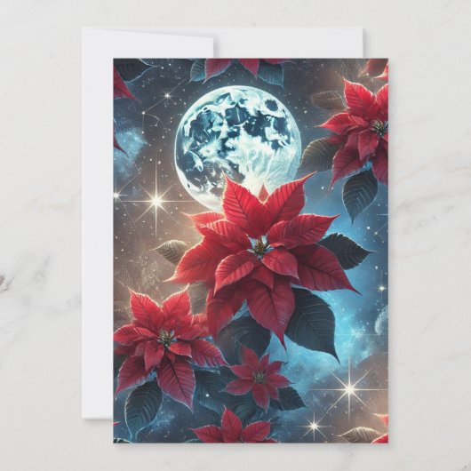 Invitation Scrapbooking Motif Moonlit Poinsettia (Dos)