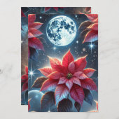 Invitation Scrapbooking Motif Moonlit Poinsettia (Devant / Derrière)