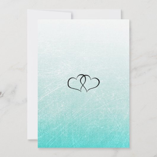 Invitation Scratchy Turquoise et noir Script de mariage Invit (Dos)