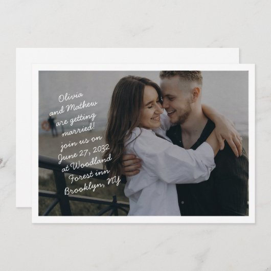 Invitation Scribble Décontracté manuscrit Monogramme Mariage (Devant / Derrière)