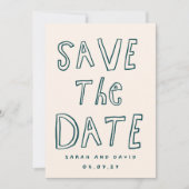 Invitation Scribble Funny Doodle Save the date (Devant)