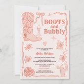 Invitation Scribbles en terre cuite bottes bulle douche nupti (Devant)