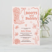 Invitation Scribbles en terre cuite bottes bulle douche nupti (Debout devant)