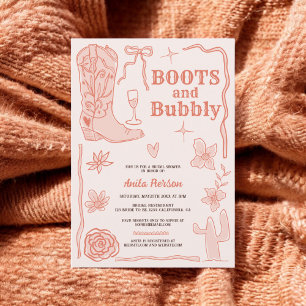 Invitation Scribbles en terre cuite bottes bulle douche nupti
