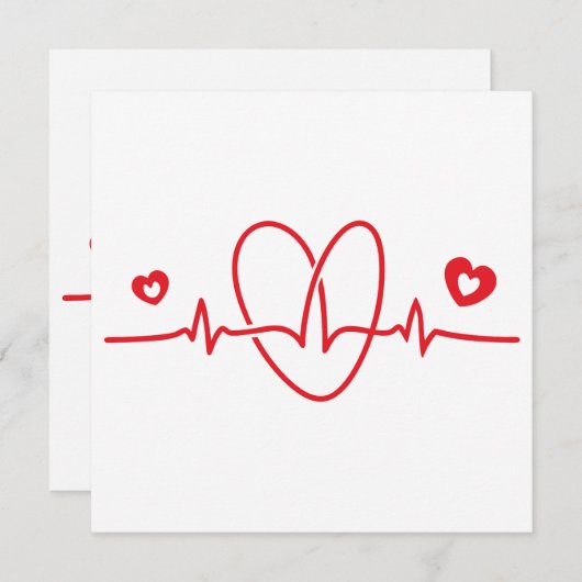 Invitation Scribbles Heartbeat (Devant / Derrière)