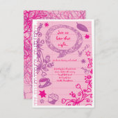 Invitation SCRIBLES sur NOTEPAPER Bat Bat mitzvah Party Card (Devant / Derrière)