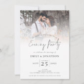 Invitation Script 2 Photos superposer QR Mariage soirée (Devant)