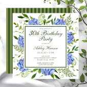 Invitation Script 30th Birthday Blue Hydrangeas