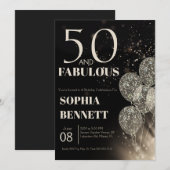 Invitation Script 50 ans et Fabuleux Fête d'anniversaire de c (Devant / Derrière)
