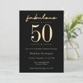 Invitation Script 50 & Fabuleux Anniversaire Noir Or (Debout devant)