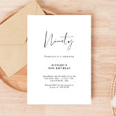 Invitation Script 90 | Simple 90ème anniversaire de la Fête