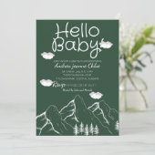 Invitation Script baby shower Simple Adventure Mountain (Debout devant)