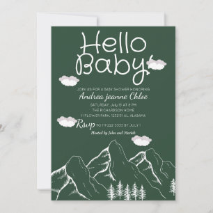 Invitation Script baby shower Simple Adventure Mountain