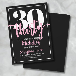 Invitation Script Black 30th Birthday Party