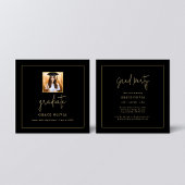 Invitation Script Black and Gold Graduation Party Photo